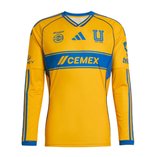 Tigres UANL 2025/26 Home Long Sleeved Shirt Soccer Jersey