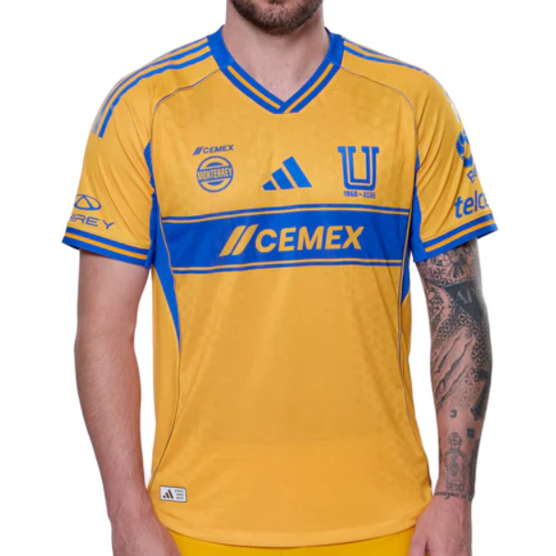 Tigres UANL 2025/26 Home Match Version Shirt Soccer Jersey