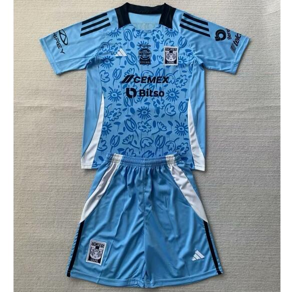 Tigres 2024/25 Special Kids Blue Soccer Kits Children Shirt + Shorts