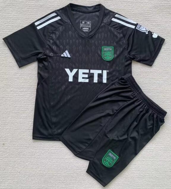 Austin FC 2023/24 Goalkeeper Kids Blue Soccer Kit Children Shirt + Shorts