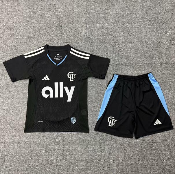 Charlotte FC 2025/26 Away Kids Soccer Jersey Kit Children Shirt + Shorts