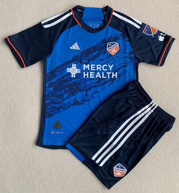 FC Cincinnati 2023/24 Home Kids Soccer Kit Children Shirt + Shorts
