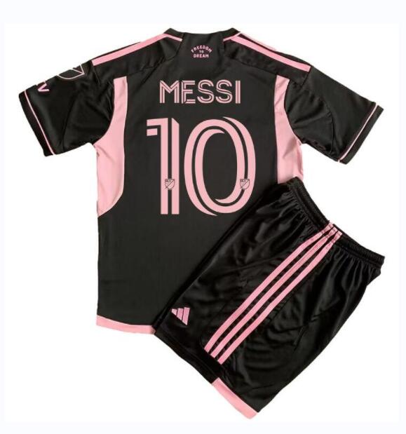 Inter Miami 2023/24 Away Kids 10 Messi Soccer Kit Children Shirt + Shorts
