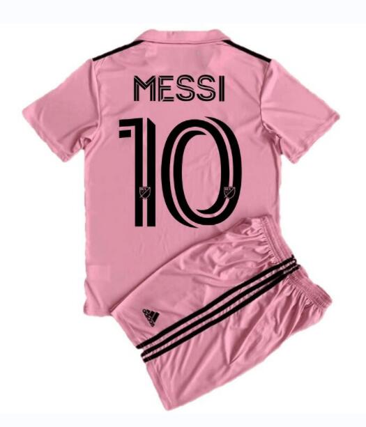 Inter Miami 2022/23 Home Kids 10 Messi Soccer Kit Children Shirt + Shorts
