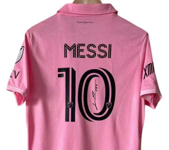 Inter Miami 2023/24 Home Pink 10 Messi Singed Match Version Shirt Soccer Jersey