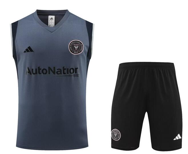 Inter Miami 2023/24 Grey Training Vest Uniforms (Shirt+Shorts)
