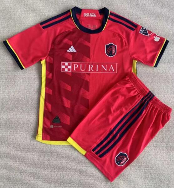 St. Louis City SC 2023/24 Home Kids Soccer Jersey Kit Children Shirt + Shorts