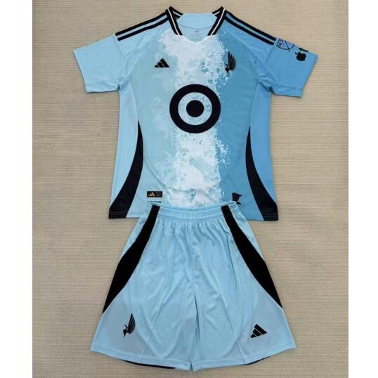 Minnesota United FC 2025/26 Away Kids Soccer Kit Children Shirt + Shorts