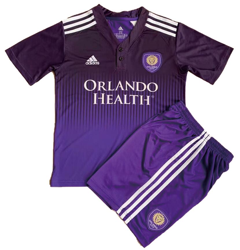 Orlando City 2021/22 Home Kids Soccer Jersey Kit Children Shirt + Shorts