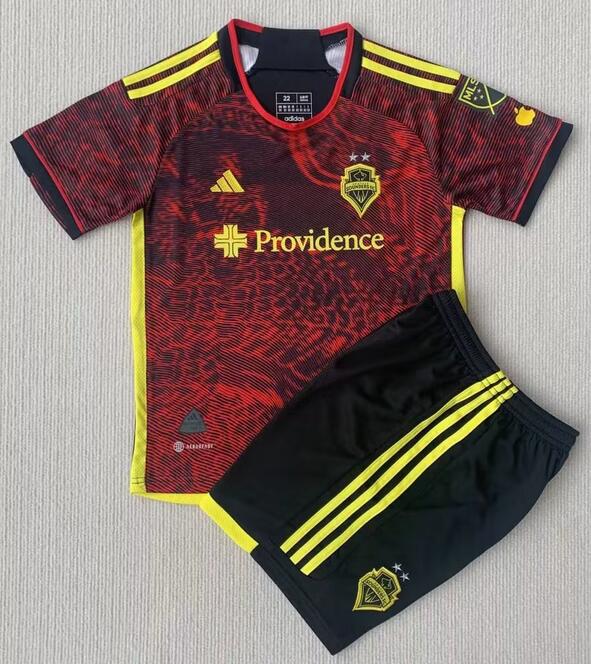 Seattle Sounders FC 2023/24 Away Kids Soccer Jersey Kit Children Shirt + Shorts