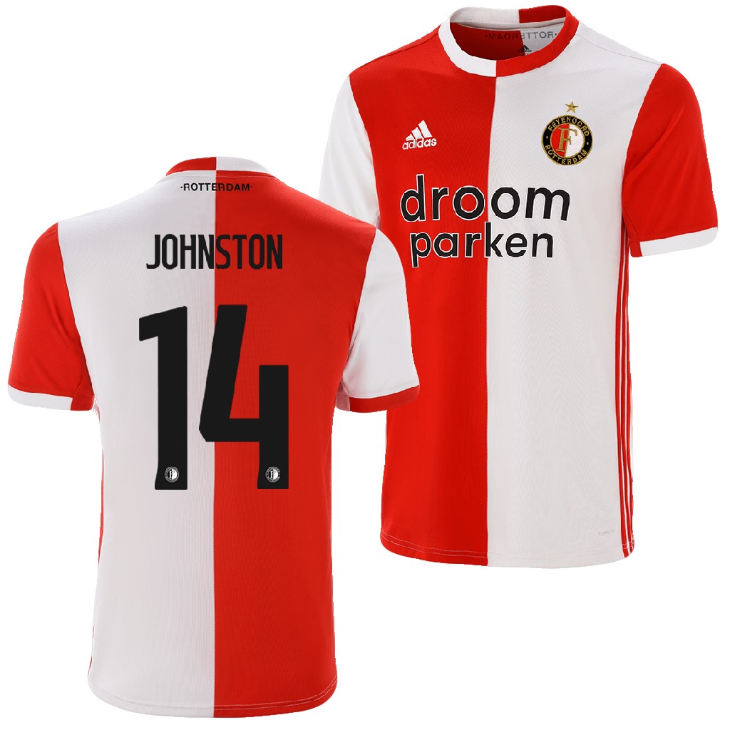 Feyenoord Rotterdam 2019/20 Home Shirt George Johnston 14 Soccer Jersey