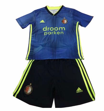 Feyenoord Rotterdam 2019/20 Away Kids Soccer Jersey Kit Children Shirt + Shorts