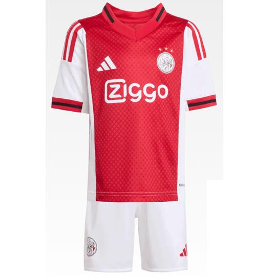 Ajax 2025/26 Home Kids Soccer Team Kit Children Shirt + Shorts