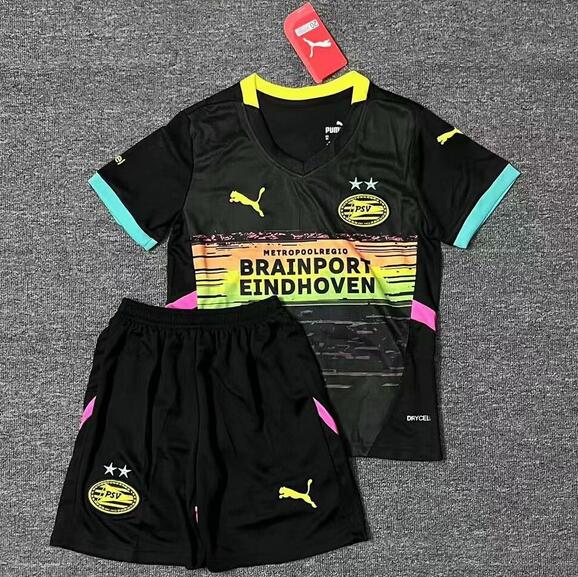 PSV Eindhoven 2024/25 Away Kids Soccer Kits Children Shirt + Shorts