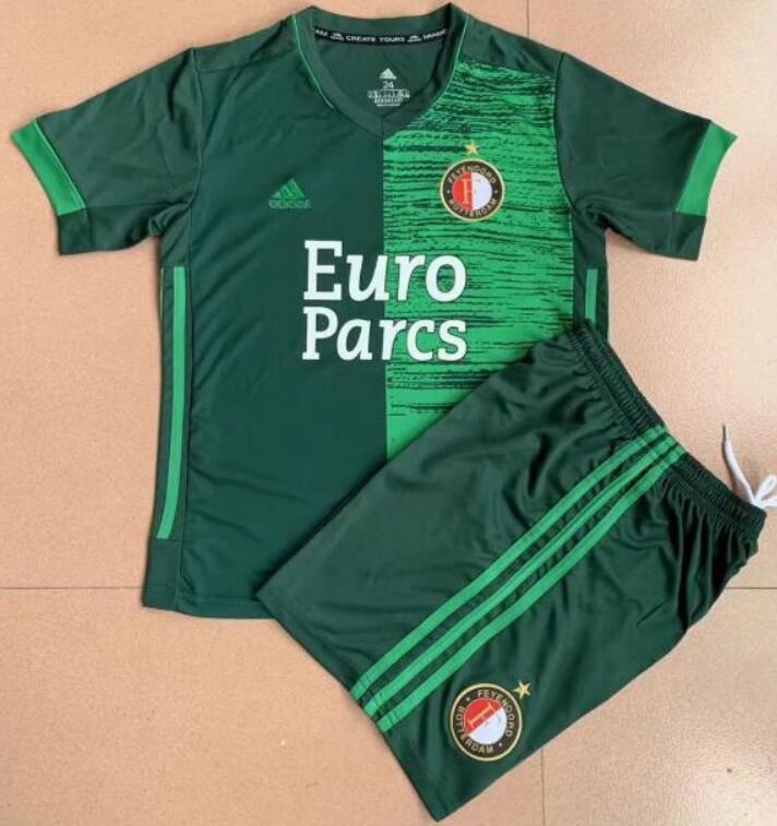 Feyenoord Rotterdam 2021/22 Away Youth Soccer Kit Children Shirt + Shorts