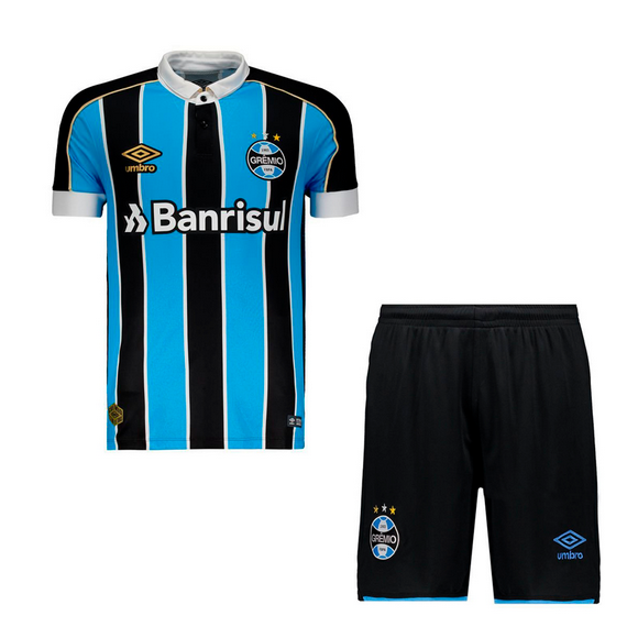 Grêmio FBPA 2019/20 Home Kids Soccer Kit Children Shirt And Shorts