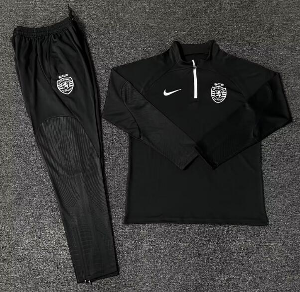 Sporting Lisbon 2023/24 Black Training Suits (Sweatshirt+Trouser)
