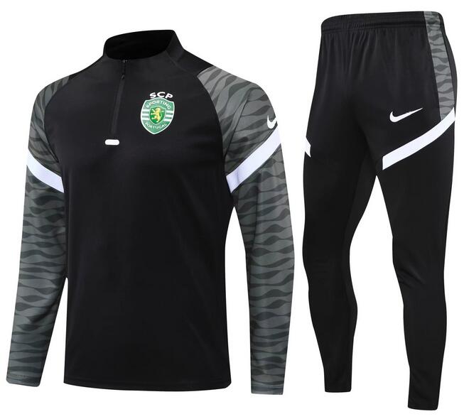 Sporting CP 2021/22 Black Training Suit (Sweatshirt+Trouser)