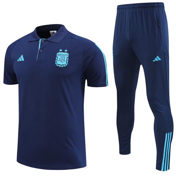 Argentina 2022 World Cup Navy Polo Suit (Shirt+Trouser)