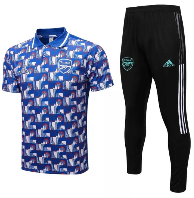 Arsenal 2022/23 Blue Polo Suit (Shirt+Trouser)