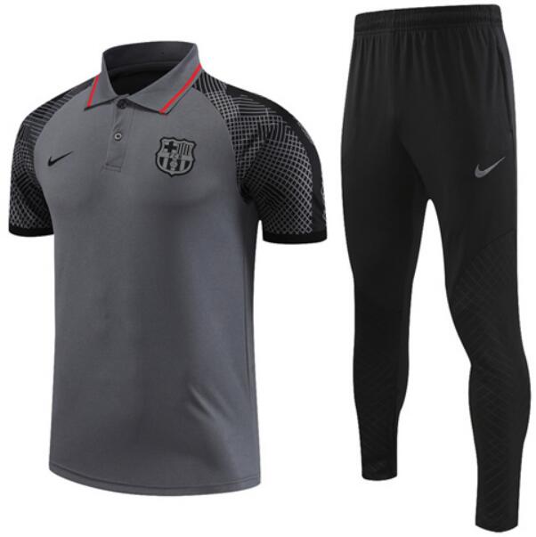 Barcelona 2022/23 Grey Polo Suit (Shirt+Trouser)