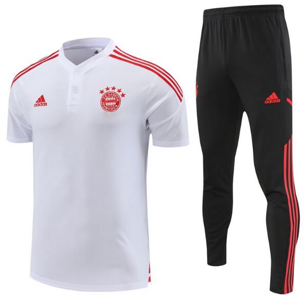 Bayern Munich 2022/23 White Polo Suit (Shirt+Trouser)