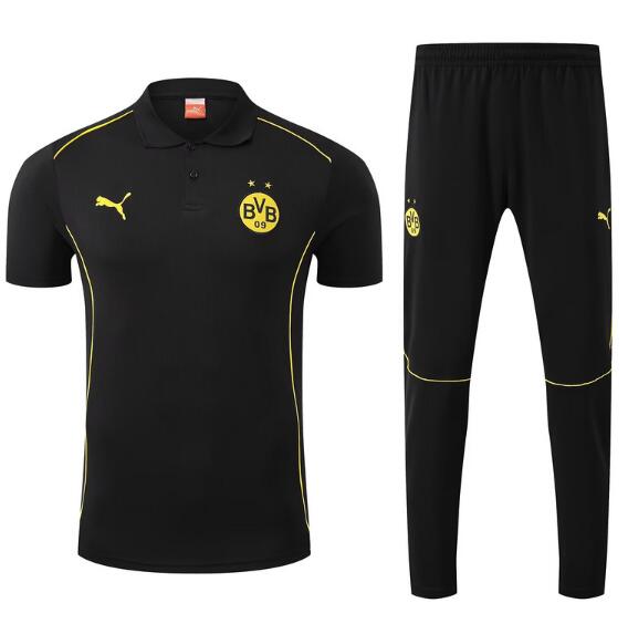 Borussia Dortmund 2025/26 Black Polo Kits (Shirt+Trouser)