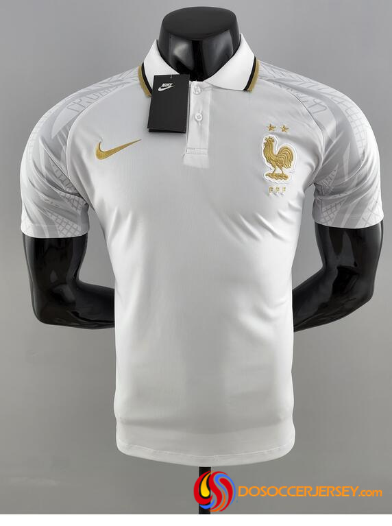 France 2022 White Polo Shirt