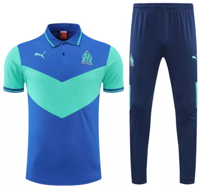 Marseilles 2022/23 Blue Green Polo Suits (Shirt+Trouser)