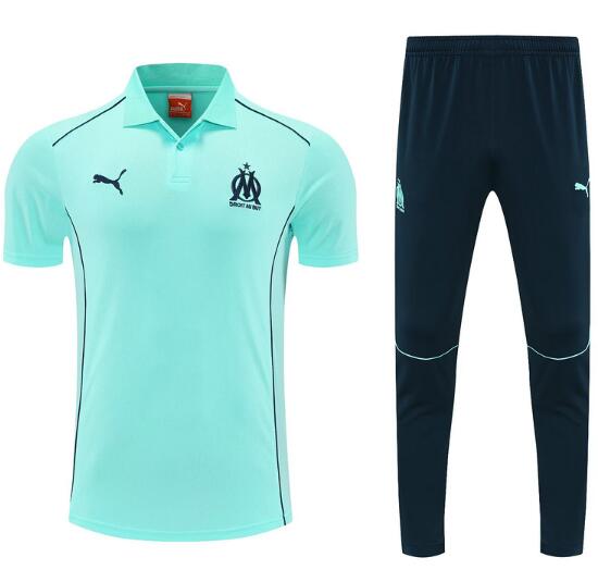 Marseilles 2025/26 Blue Polo Suit (Shirt+Trouser)