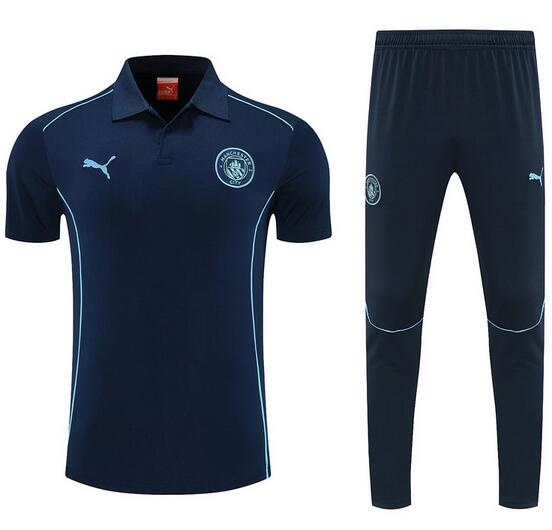 Marseilles 2025/26 Dark Blue Polo Suit (Shirt+Trouser)