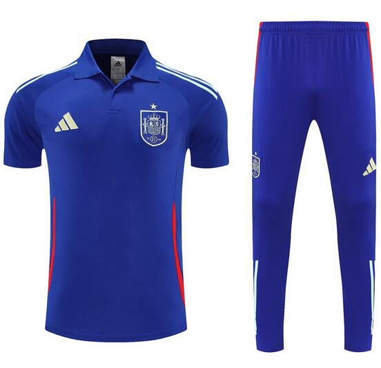 Spain 2025/26 Blue Polo Suit (Shirt+Trouser)