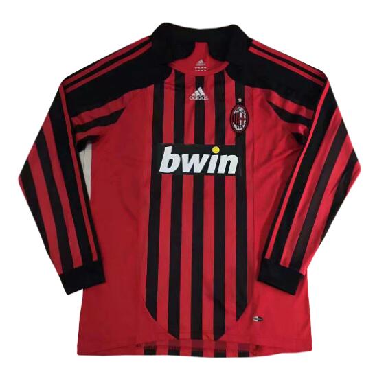 AC Milan 2008 Home Retro Shirt Long Sleeve Soccer Jersey