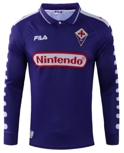 Fiorentina 1998/99 Home Retro Long Sleeved Shirt Soccer Jersey