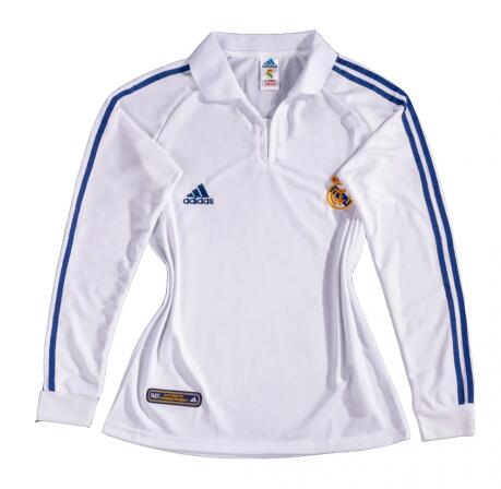 2001/02 Real Madrid Home Long Sleeved Retro Shirt Soccer Jersey