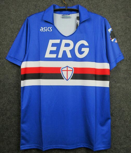 Sampdoria 1990/91 Home Retro Shirt Soccer Jersey
