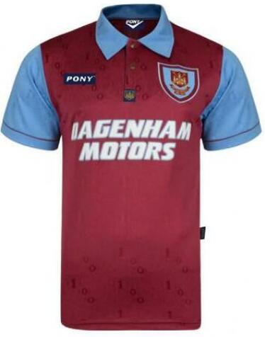 1995-97 West Ham United Home Retro Shirt Soccer Jersey