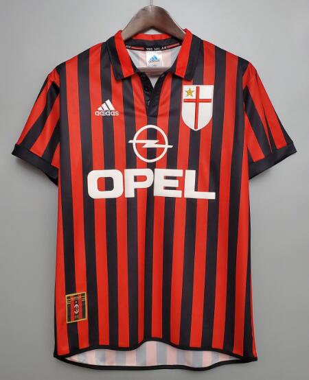 AC Milan 1999/00 Home Retro Shirt Soccer Jersey