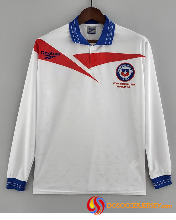 Chile 1998 Away Retro Long Sleeved Shirt Soccer Jersey