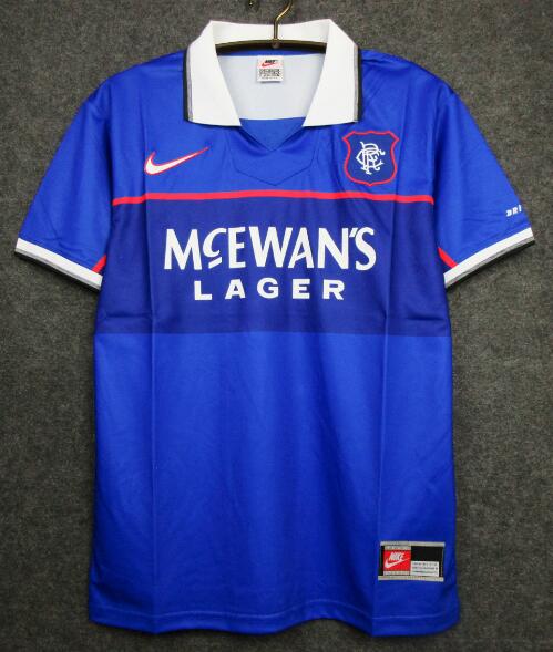 Rangers 1997/99 Home Retro Shirt Soccer Jersey
