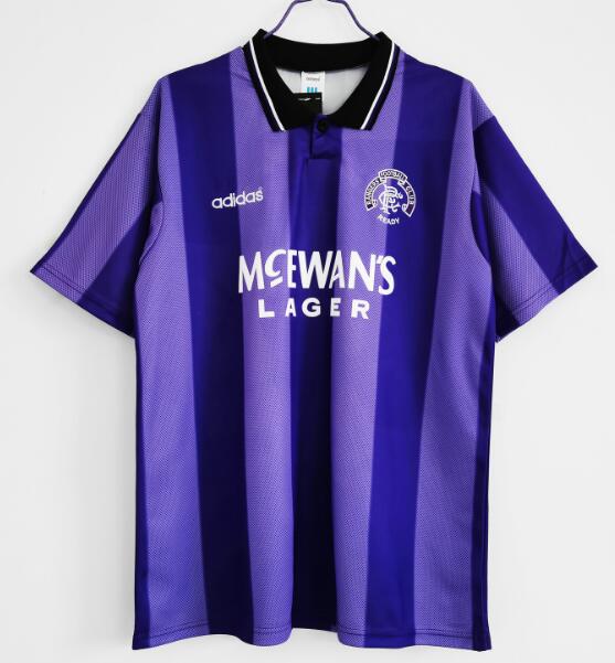 Rangers 1994/95 Away Purple Retro Shirt Soccer Jersey