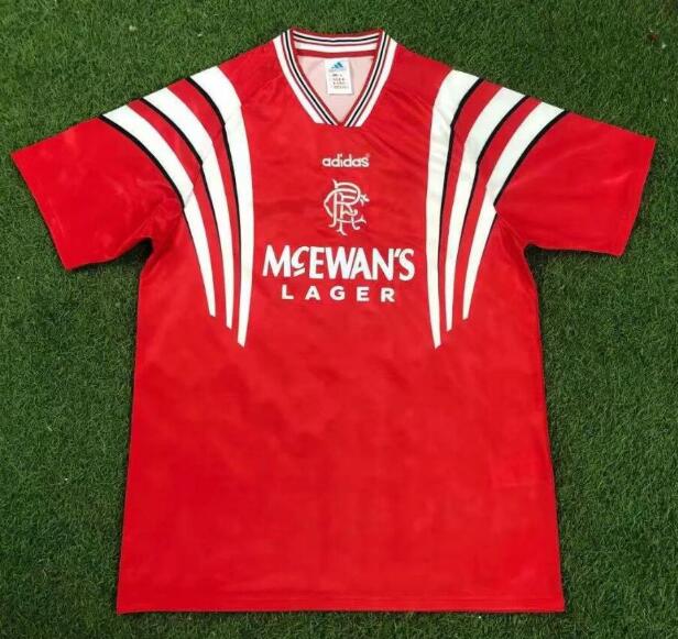 Rangers 1996/97 Away Red Retro Shirt Soccer Jersey