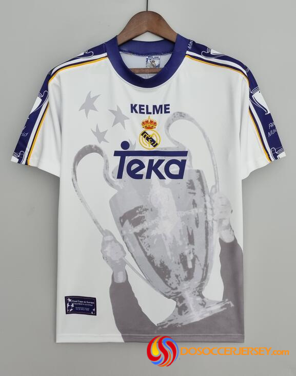 Real Madrid 1997/98 Home Retro UCL 7 Champions Shirt Soccer Jersey