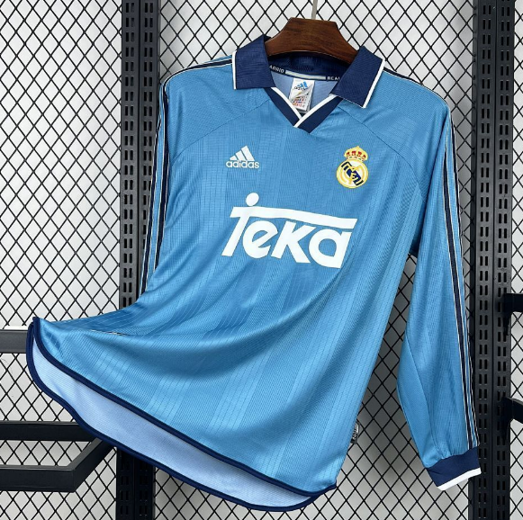 Real Madrid 1999/2000 Third Retro Long Sleeved Shirt Soccer Jersey
