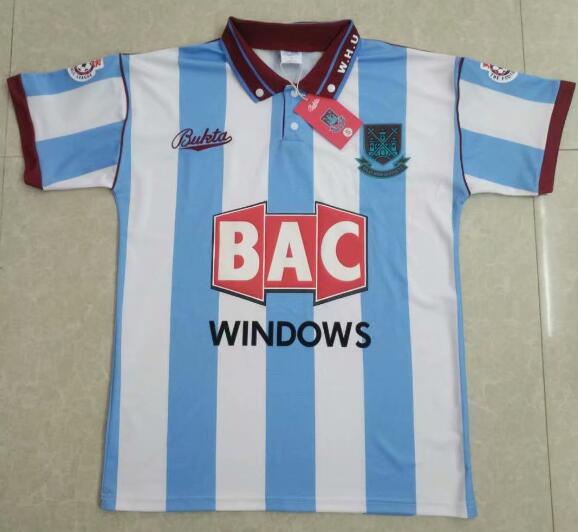West Ham United 1991/92 Away Retro Shirt Soccer Jersey