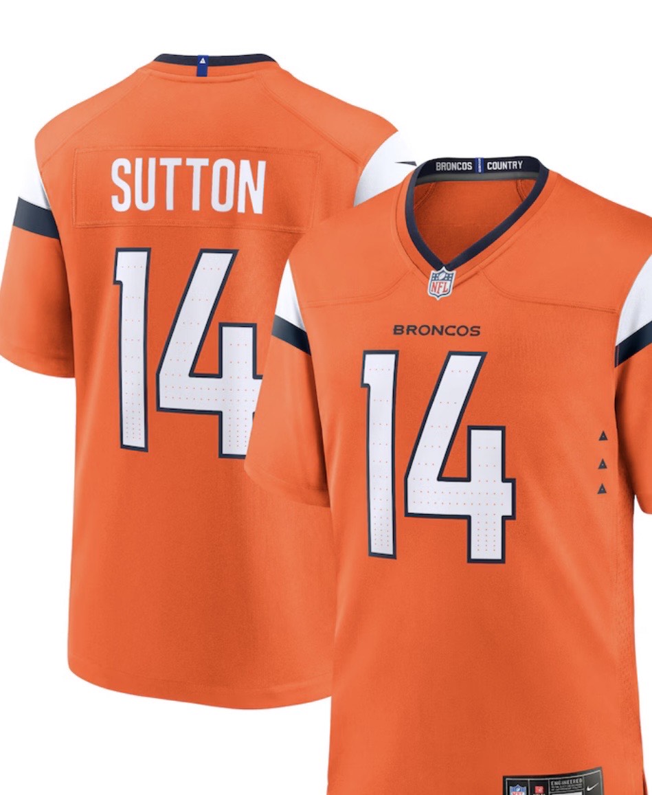 Sutton #14 Denver Broncos Limited Jersey - Orange 23/24