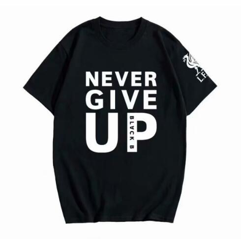 2019-2020 Liverpool M Salah Never Give Up Black T-Shirt