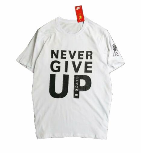 2019-2020 Liverpool M Salah Never Give Up White T-Shirt