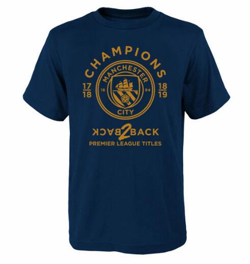Manchester City 2019/2020 Navy Champion Back 2 Back T-shirt