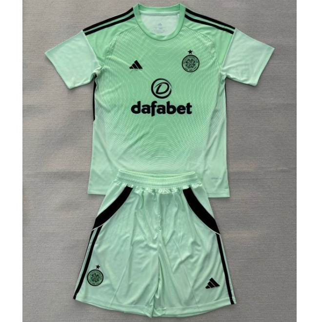 Celtic 2025/26 Goalkeeper Green Soccer Uniforms (Shirt+Shorts)